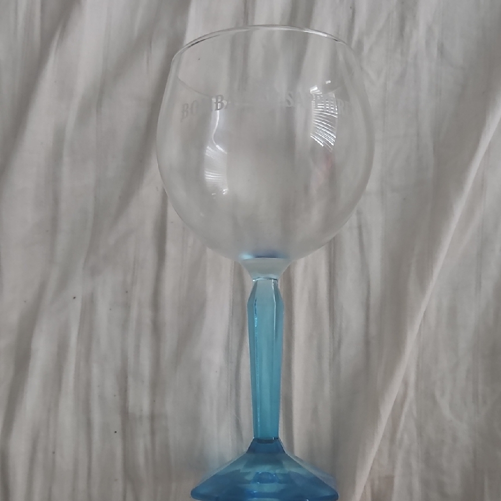 Blue Stem Wine Glass
